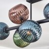 Koyoto Plafones, Luminarias esféricas Azul, Verde, Color cobre, 8 luces