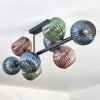 Koyoto Plafones, Luminarias esféricas Azul, Verde, Color cobre, 8 luces