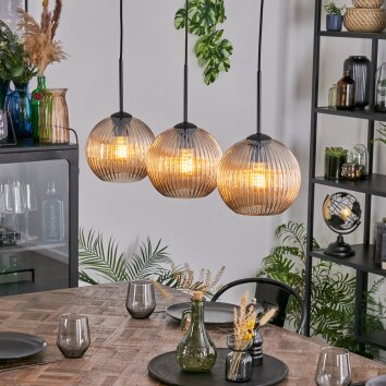 Koyoto Lámparas suspendidas, Luminarias esféricas, Lámparas colgantes Colores ámbar, 3 luces