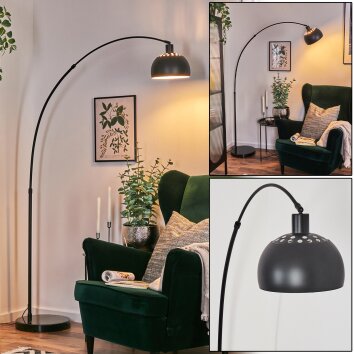 Baloca Lámpara de pie, Lámparas de pie tipo arco Negro, 1 luz