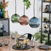 Koyoto Lámparas suspendidas, Luminarias esféricas, Lámparas colgantes Azul, Verde, Color cobre, 3 luces