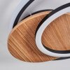 Rapoila Plafones LED Color madera, Negro, 1 luz
