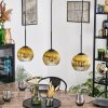 Koyoto Lámparas suspendidas, Luminarias esféricas, Lámparas colgantes dorado, Transparente, 3 luces