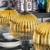 Koyoto Lámparas suspendidas, Luminarias esféricas, Lámparas colgantes dorado, Transparente, 3 luces
