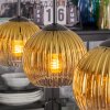 Koyoto Lámparas suspendidas, Luminarias esféricas, Lámparas colgantes dorado, Transparente, 3 luces