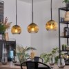 Koyoto Lámparas suspendidas, Luminarias esféricas, Lámparas colgantes dorado, Transparente, 3 luces
