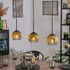 Koyoto Lámparas suspendidas, Luminarias esféricas, Lámparas colgantes dorado, Transparente, 3 luces