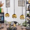 Koyoto Lámparas suspendidas, Luminarias esféricas, Lámparas colgantes dorado, Transparente, 3 luces