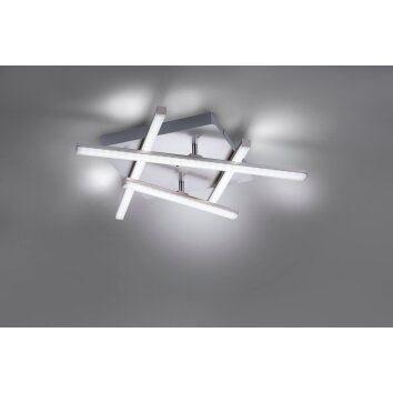 Leuchten Direkt LOLA-SIMON Lámpara de Techo LED Acero inoxidable, 2 luces, Mando a distancia, Cambia de color