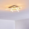 Eriz Lámpara de Techo LED Níquel-mate, 4 luces, Mando a distancia, Cambia de color