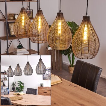 Villach Lámpara Colgante Negro, 4 luces