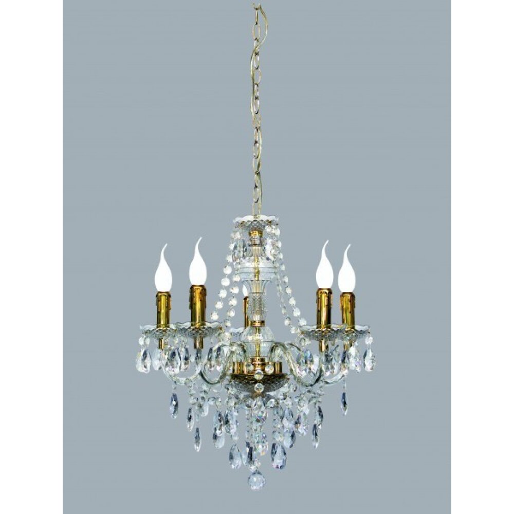 Reality LÜSTER Corona Latón, Transparente, claro, 5 luces main product photo