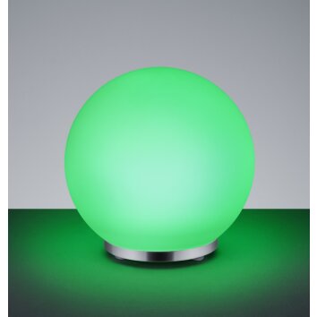 Reality George Lámpara de Mesa LED Cromo, 1 luz, Mando a distancia, Cambia de color