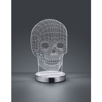 Reality Skull Lámpara de Mesa LED Cromo, 1 luz