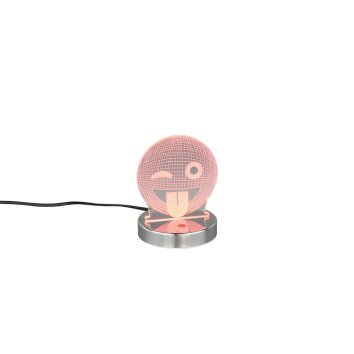 Reality SMILEY Lámpara de Mesa LED Cromo, 1 luz, Cambia de color