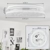 Savardeix Lámpara de Techo LED Cromo, Blanca, 1 luz, Mando a distancia, Cambia de color