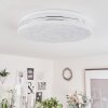 Savardeix Lámpara de Techo LED Cromo, Blanca, 1 luz, Mando a distancia, Cambia de color