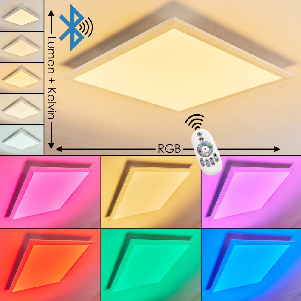 Voisines Lámpara de Techo LED Blanca, 1 luz, Mando a distancia, Cambia de color main product photo