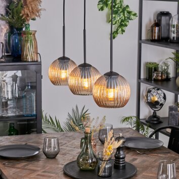 Koyoto Lámparas suspendidas, Luminarias esféricas, Lámparas colgantes Colores ámbar, 3 luces