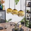 Koyoto Lámparas suspendidas, Luminarias esféricas, Lámparas colgantes dorado, Transparente, 3 luces