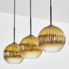 Koyoto Lámparas suspendidas, Luminarias esféricas, Lámparas colgantes dorado, Transparente, 3 luces