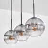 Koyoto Lámparas suspendidas, Luminarias esféricas, Lámparas colgantes Transparente, Ahumado, 3 luces