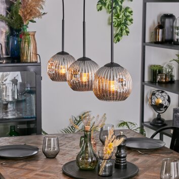 Ripoll Lámparas suspendidas, Luminarias esféricas, Lámparas colgantes Cromo, Ahumado, 3 luces Ripoll Lámparas suspendidas, Luminarias esféricas, Lámparas colgantes Cromo, Ahumado, 3 luces