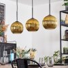 Koyoto Lámparas suspendidas, Luminarias esféricas, Lámparas colgantes dorado, 3 luces