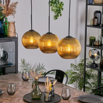 Koyoto Lámparas suspendidas, Luminarias esféricas, Lámparas colgantes dorado, 3 luces