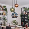 Koyoto Lámparas suspendidas, Luminarias esféricas, Lámparas colgantes, Lámpara colgante de clúster Azul, Verde, Color cobre, 3 luces