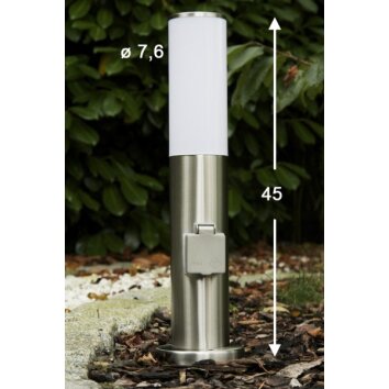 Caserta Balizas de exterior, Lámpara de pie, Iluminación de caminos Acero inoxidable, 1 luz