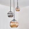 Ripoll Lámparas suspendidas, Luminarias esféricas, Lámparas colgantes, Lámpara colgante de clúster Colores ámbar, Cromo, Ahumado, 3 luces