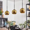 Koyoto Lámparas suspendidas, Luminarias esféricas, Lámparas colgantes dorado, 3 luces