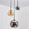 Ripoll Lámparas suspendidas, Luminarias esféricas, Lámparas colgantes, Lámpara colgante de clúster Colores ámbar, Ahumado, 3 luces