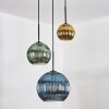 Koyoto Lámparas suspendidas, Luminarias esféricas, Lámparas colgantes, Lámpara colgante de clúster 30 cm Azul, dorado, Verde, 3 luces