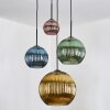 Koyoto Lámparas suspendidas, Luminarias esféricas, Lámparas colgantes Azul, dorado, Verde, Color cobre, 4 luces
