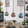 Koyoto Lámparas suspendidas, Luminarias esféricas, Lámparas colgantes Azul, Verde, Color cobre, 3 luces