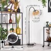 Koyoto Lámpara de pie Cromo, Negro, 1 luz
