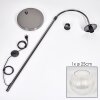 Koyoto Lámpara de pie Cromo, Negro, 1 luz