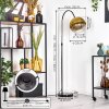 Koyoto Lámpara de pie Cromo, Negro, 1 luz