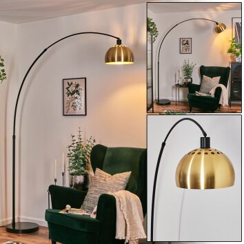 Baloca Lámpara de pie, Lámparas de pie tipo arco Negro, 1 luz