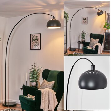 Baloca Lámpara de pie, Lámparas de pie tipo arco Negro, 1 luz