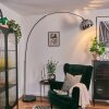 Baloca Lámpara de pie, Lámparas de pie tipo arco Cromo, Negro, 1 luz