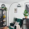 Baloca Lámpara de pie, Lámparas de pie tipo arco Cromo, Negro, 1 luz