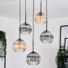 Koyoto Lámparas suspendidas, Luminarias esféricas, Lámpara colgante de clúster Colores ámbar, Transparente, Ahumado, 5 luces