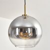 Koyoto Lámparas suspendidas, Luminarias esféricas, Lámparas colgantes dorado, Negro, 1 luz