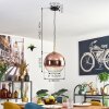 Koyoto Lámparas suspendidas, Luminarias esféricas, Lámparas colgantes dorado, Negro, 1 luz