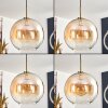 Koyoto Lámparas suspendidas, Luminarias esféricas, Lámparas colgantes dorado, Negro, 1 luz