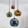 Ripoll Lámparas suspendidas, Luminarias esféricas, Lámpara colgante de clúster Azul, dorado, Verde, Color cobre, 4 luces