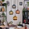 Koyoto Lámparas suspendidas, Luminarias esféricas, Lámpara colgante de clúster 35 cm Azul, dorado, Verde, Color cobre, 4 luces